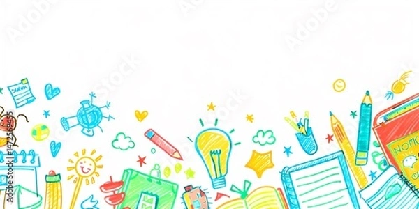 Fototapeta Back to School Background with Space for Text