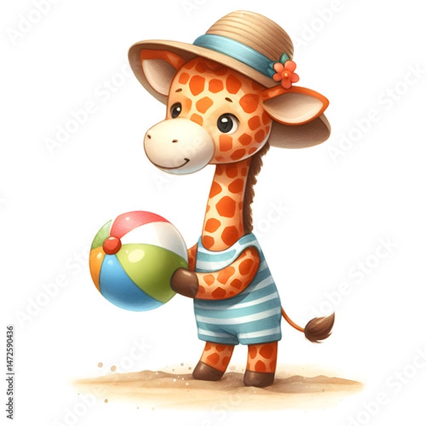 Obraz giraffe and ball