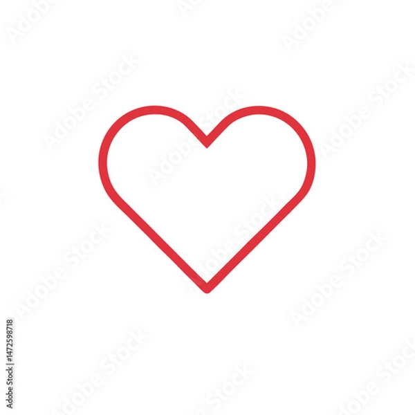 Obraz red heart on white background