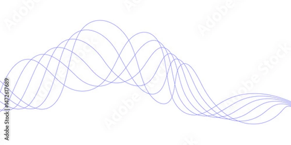 Fototapeta Abstract blue background with a glowing abstract waves. Abstract wave element for design. Digital frequency track equalizer, Futuristic background design. Long exposure, Light painting photography.