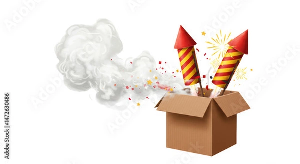 Fototapeta Isolated Fireworks