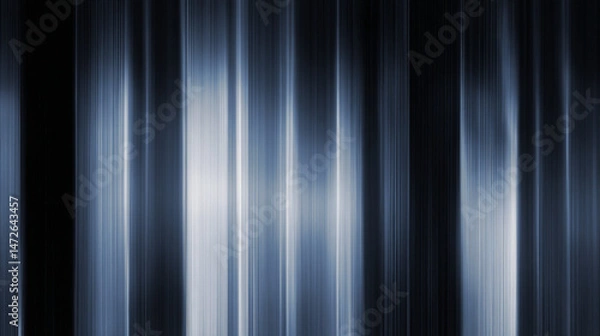 Fototapeta This high-resolution abstract artwork features desaturated vertical light bars drifting gently across a deep indigo canvas. Generative AI