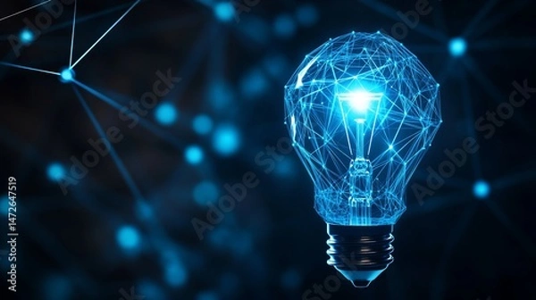 Obraz light bulb on dark background