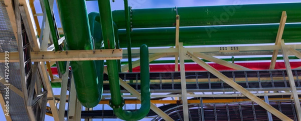 Fototapeta pipe and cable support, gantry cladding for mining metal frame , cable rising ladders, structural steel modules
