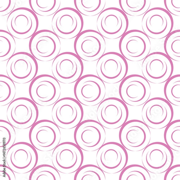 Fototapeta Seamless vector geometrical pattern. Endless background with hand drawn circles. Graphic illustration. Print for cover, fabric, wrapping, background