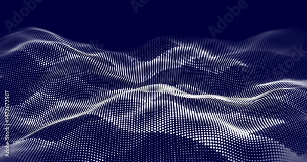 Fototapeta Abstract winding lines of different colors on a black background. Vector illustration in concept technology, science, music, modernity.