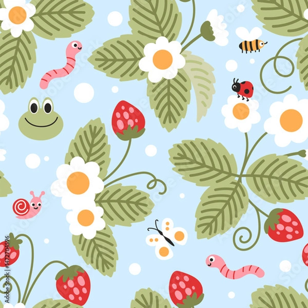 Obraz Kids seamless pattern with strawberries