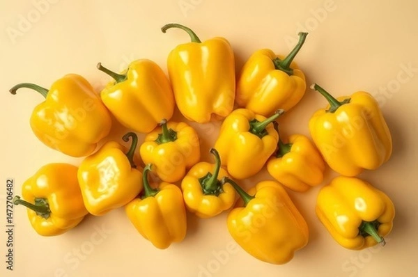 Obraz Elegant Golden Bell Peppers Display