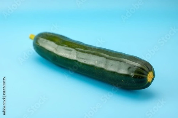 Obraz Fresh Cucumber on Blue Background