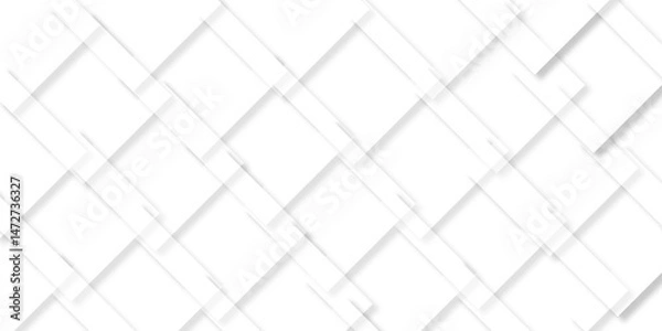 Fototapeta White tiles floor tiles vector design abstract 3d layers box. Abstract tiles background
