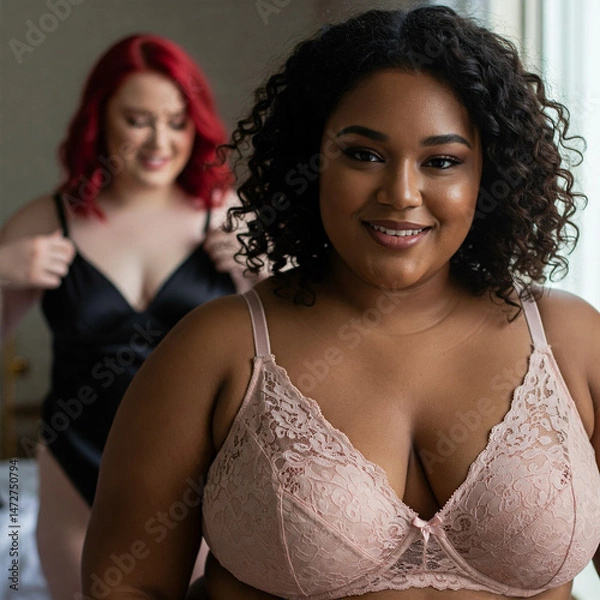 Obraz Candid Boudoir Photography of Plus Size Model