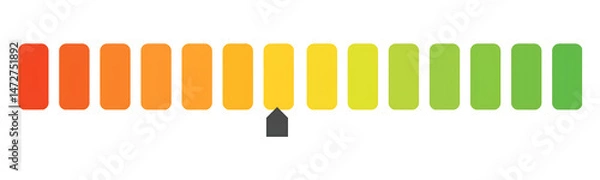 Fototapeta Color Gradient Performance Level Indicator Bar