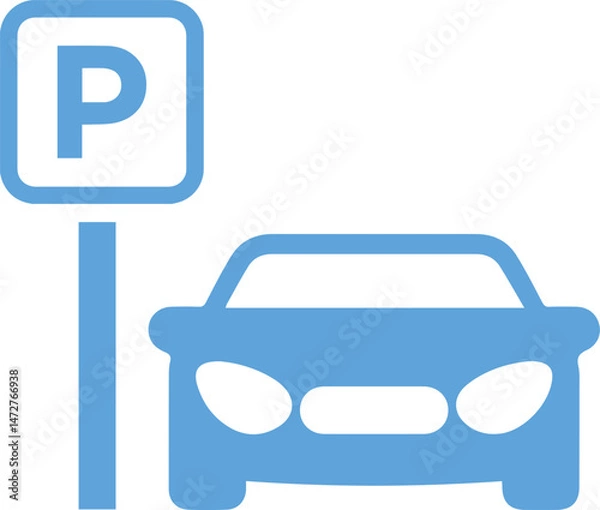 Fototapeta parking sign set. parking sign set. car forbidden signs. No car parking, No cars entry, the red circle sing. Vector illustration