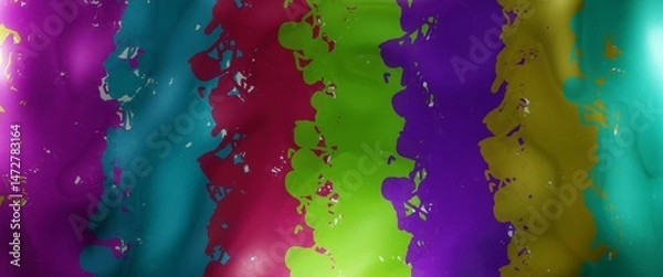 Obraz Designer horizontal multicolored background. Striped spotted canvas. Graphic illustration.