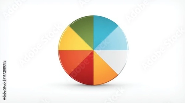 Fototapeta Colorful Pie Chart Icon Data Visualization Graphic