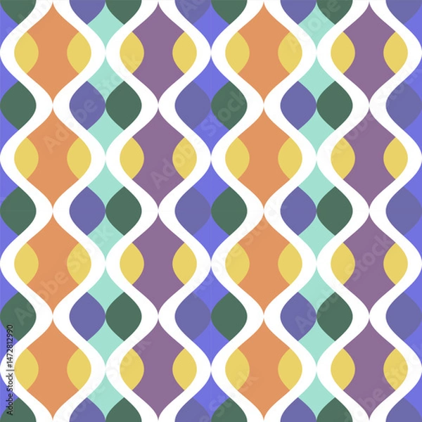Obraz Abstract geometric seamless pattern - hand drawn vector illustration.