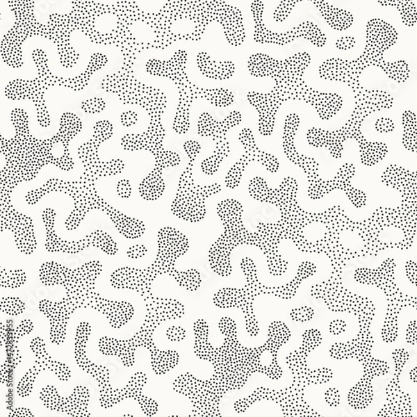 Fototapeta Vector seamless pattern. Modern texture. Repeating abstract background with dotted waves. Graphic wavy stripes. Can be used as swatch for illustrator.