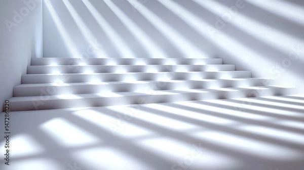 Obraz White Staircase with Shadows