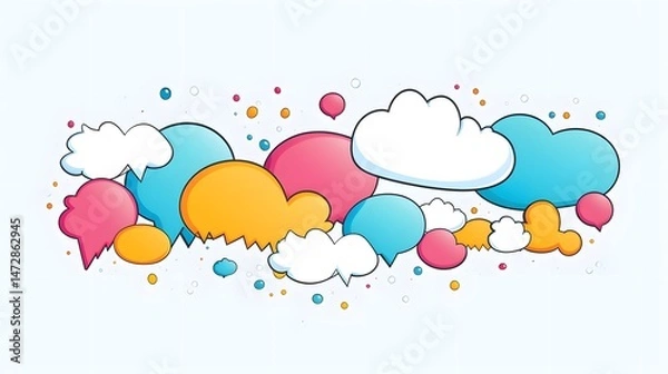 Fototapeta Professional communication bubble icon design for messaging and discussions in graphic design