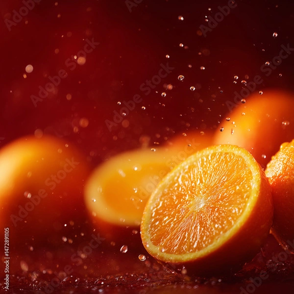 Obraz Fresh orange and water drop
