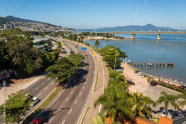 Obraz curva da avenida beira-mar norte em Florianópolis Brasil