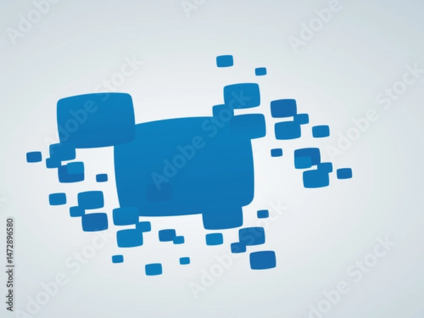 Obraz vector abstract blue screens background with squares