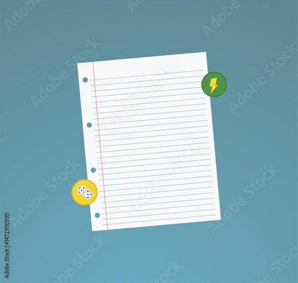 Obraz vector blank note paper with pin