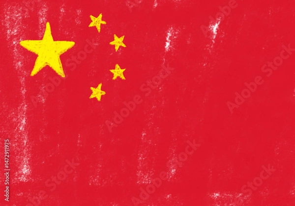 Obraz flag of china drawing with a crayon