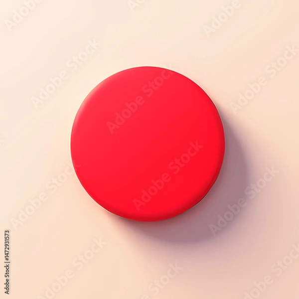Fototapeta Red Button on Soft Pastel Background

