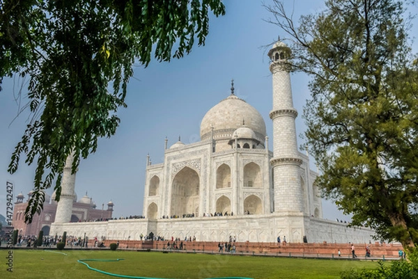 Obraz Taj Mahal in Agra Uttar Pradesh is a top tourism attraction of India and is a Mausoleum of Love