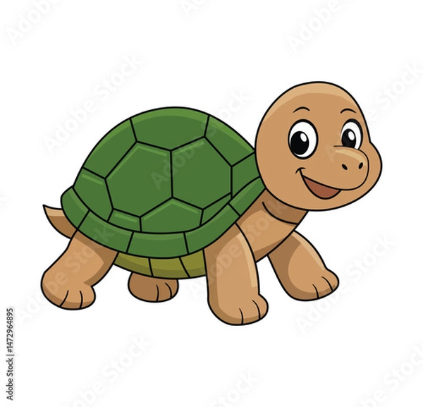 Fototapeta Turtle animal cartoons isolated flat vector illustration