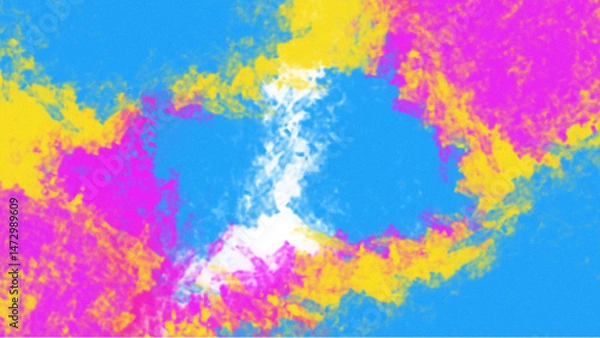 Fototapeta Paint an abstract background texture using bright colors with a contrasting color palette.
