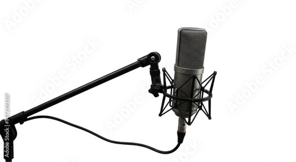 Fototapeta High-Quality Studio Microphone: Recording, Audio, Broadcast, Podcast Equipment