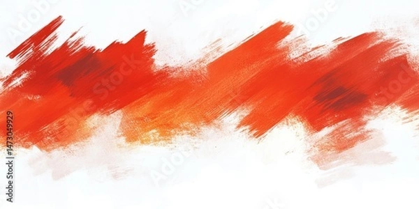 Obraz Red abstract brush paint stroke modern art texture with orange elements. Vibrant acrylic pattern design decorative creative background.