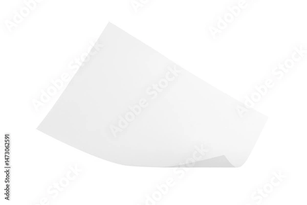 Fototapeta pile blank white paper flying, empty note leaf or leaflet in motion mockup, sheet falls and twists isolated on white with clipping path.