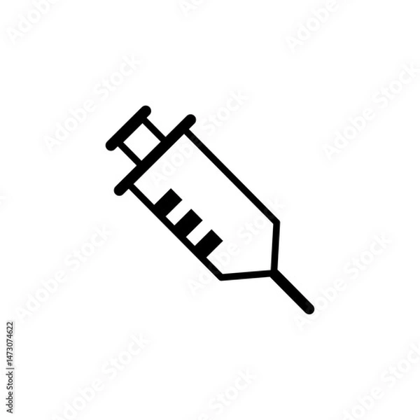 Fototapeta Syringe filled with liquid for medical use in healthcare setting during daylight hours