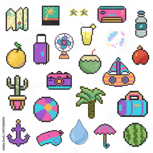 Obraz summer  set pack pixel art