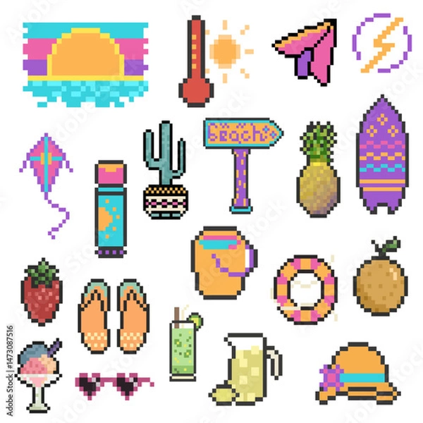 Obraz summer  set pack pixel art