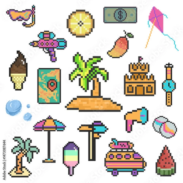 Obraz summer  set pack pixel art