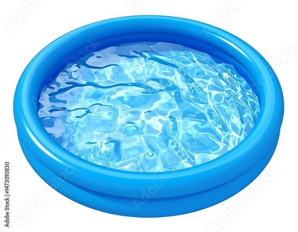 Obraz Inflatable Kiddie Pool Summer Fun Water Play Blue Circle