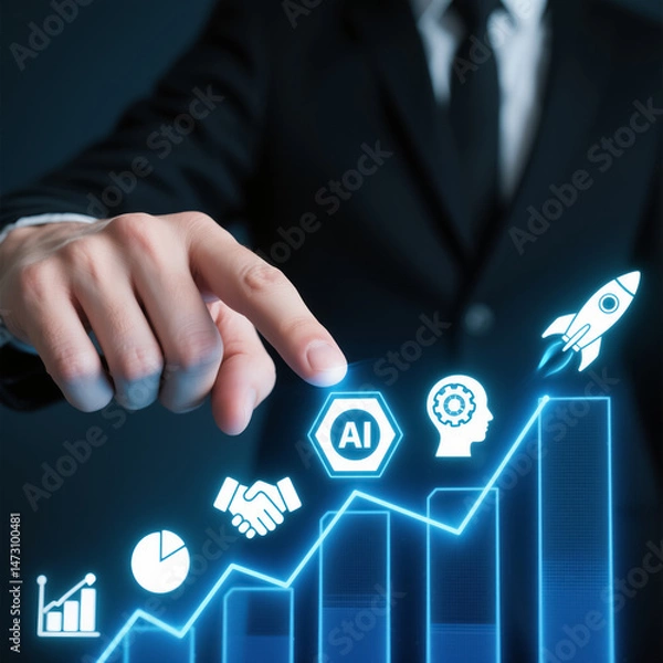Fototapeta Growth AI Business Strategy Concept Increase Sales Performance