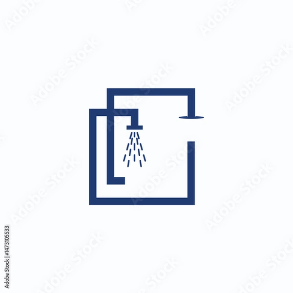 Obraz shower concept logo design vector template