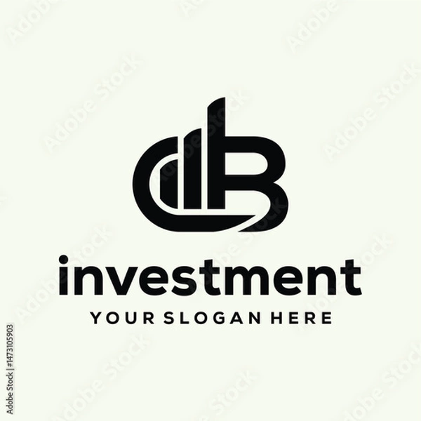 Obraz letter B investment concept logo design vector template