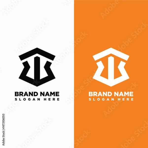 Obraz letter W roof concept logo design vector template