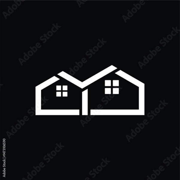 Obraz tick home concept logo design vector template
