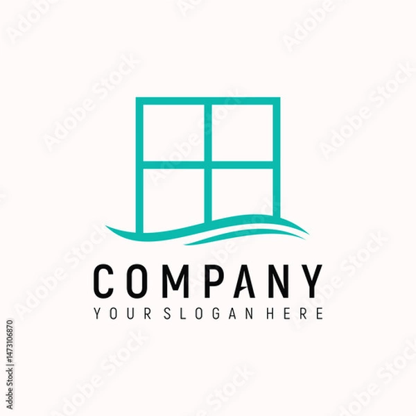 Obraz beach window concept logo design vector template
