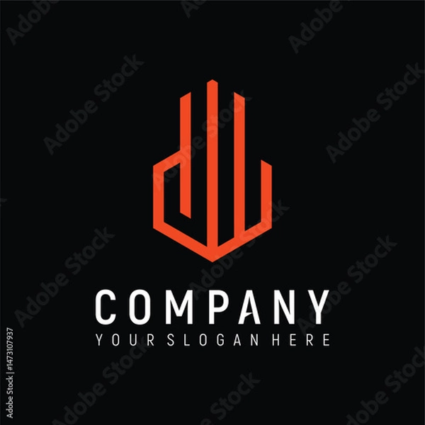 Obraz letter jw investment logo design vector template