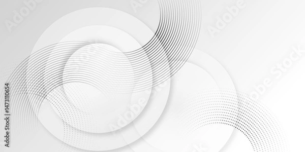 Obraz Abstract background with circle rings. Digital future technology concept. seamless pattern design template, editable radial seamless pattern made up of dashed lines. For background, backdrop, banner.