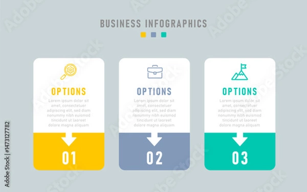 Fototapeta Modern Business Infographic with Three Options