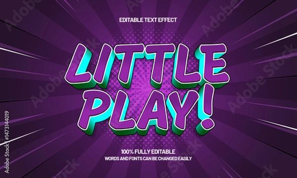 Obraz little play editable text effect with a play and game text style